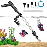 FREESEA Electric Aquarium Gravel Cleaner: Rechargeable Gravel Vacuum Cleaner Automatic Fish Tank Cleaning Tools for Change Water | Wash Sand (8W, 105GPH)
