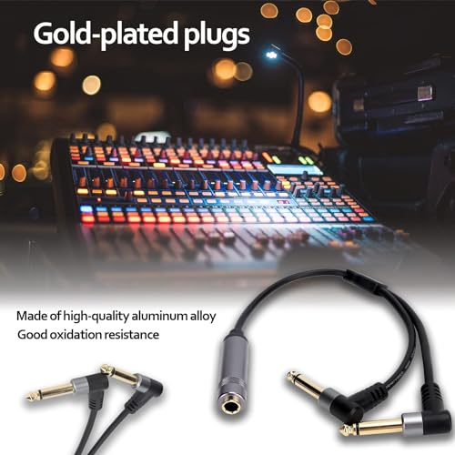 Cable divisor audio 6.35mm hembra a dos 6.35mm macho miniatura 2