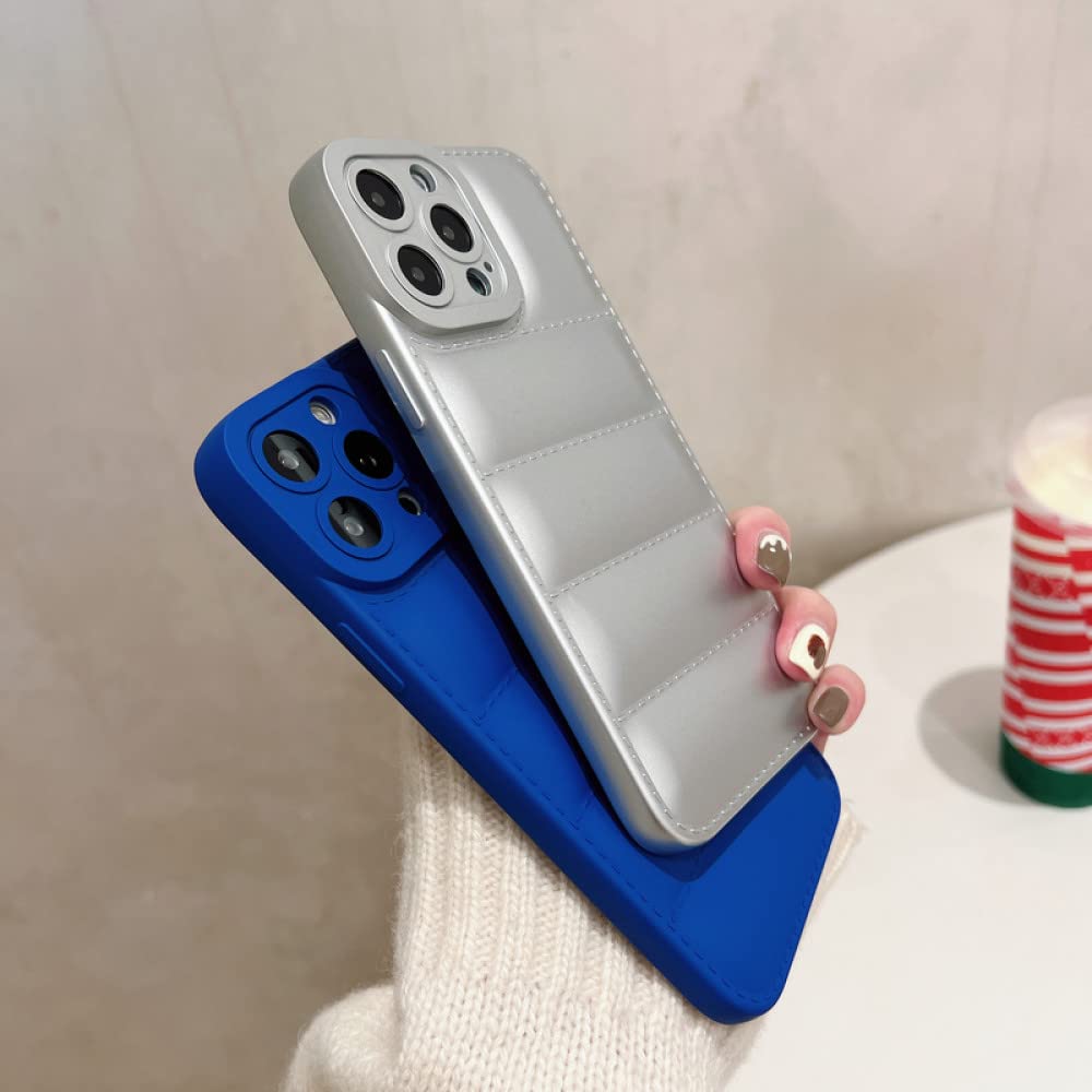 The Puffer Phone Case Luxury Leather Down Jacket for iPhone 14 13