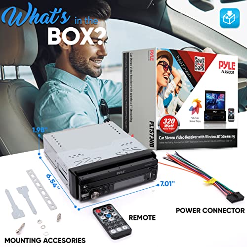 Pyleusa Car Stereo Video Receiver - Multimedia Player, Bt Wireless Streaming, Hands-Free Talking, Motorized Fold-Out 7’’ Touchscreen Display, Mp4/Mp3/Usb/Sd/Am/Fm Radio, Single Din - Plts73Ub #TOP6