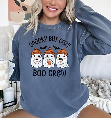 Premium Boo Crew Sweatshirt | Comfort Colors® Vintage Wash, Medium-Heavy Fabric Halloween Pullover for Groups2