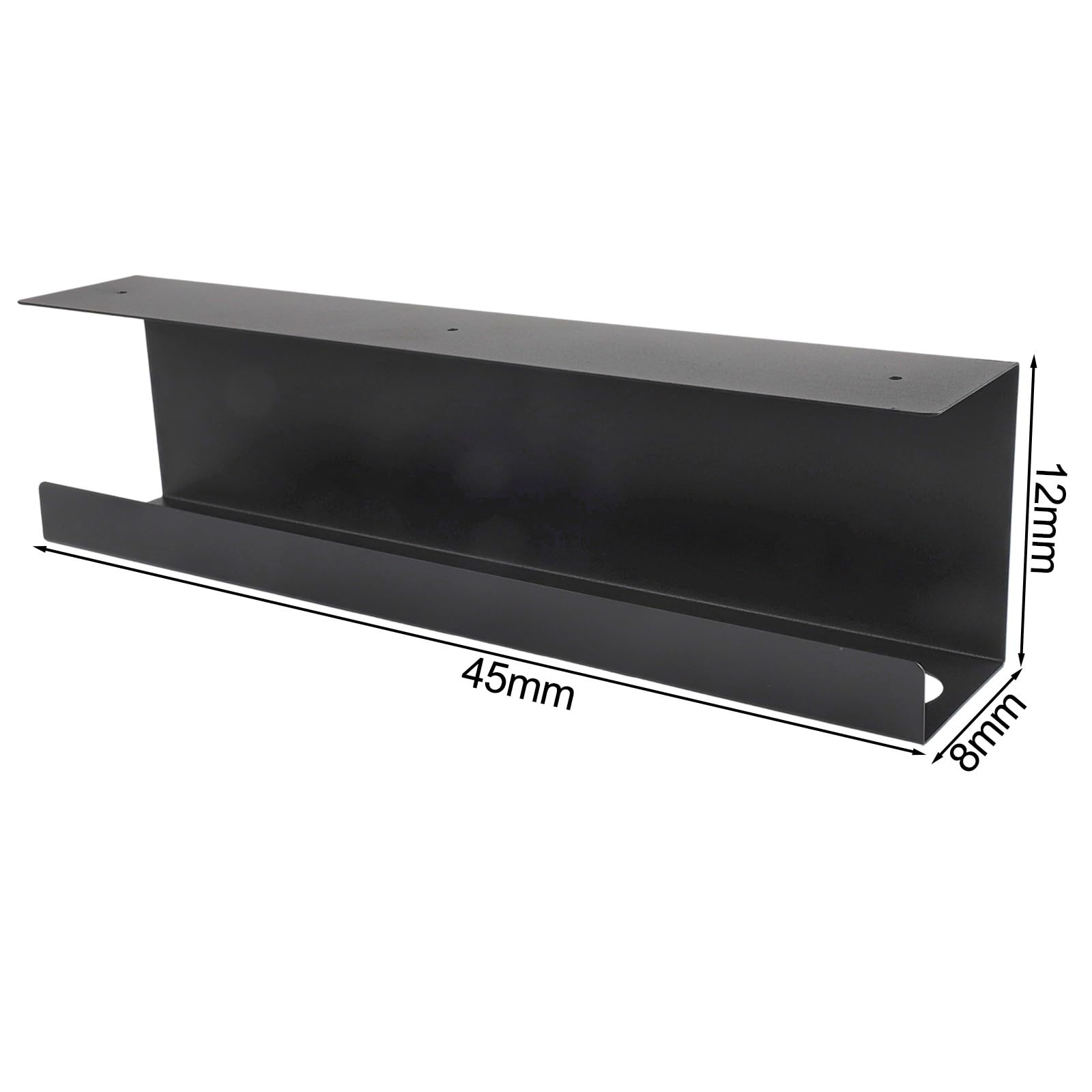 Metalowy organizer na kable pod biurko, organizer do kabli komputerowych i monitora, 2 sztuki w kolorze czarnym i białym (czarny)