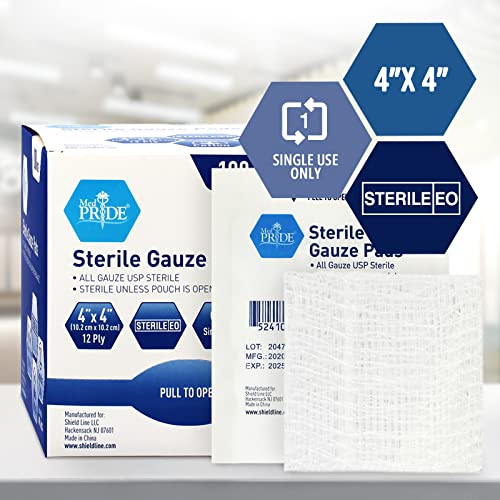 image for MED PRIDE Sterile Gauze Dressing Pads Individually Wrapped, Nonstick 1