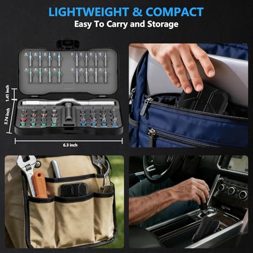 50 In 1 Ratchet Screwdriver Set, Multi Precision Bits Magnetic Ratcheting Screwdriver Set with Storage Case - image 6