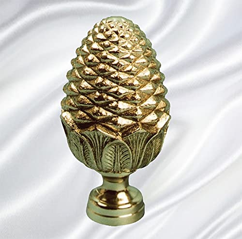 Boule départ d'escalier 115mm fixation M10 pour escalier en forme de pomme pin laiton poli verni