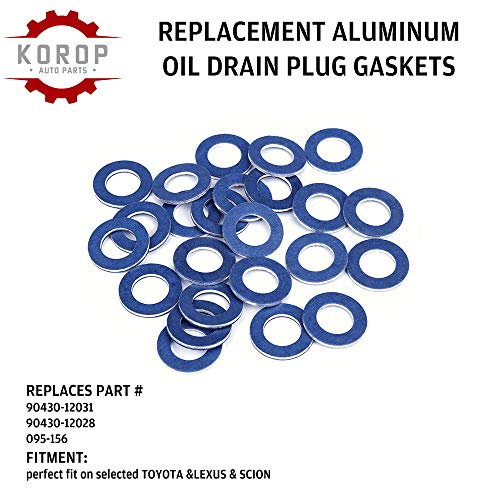 Korop Auto Parts KP12031T24P01 90430-12031 (24Pcs) Aluminum Oil Drain Plug Gaskets Fits thumb #1