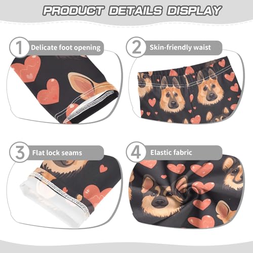 ALAZA Girls' Leggings Children's Yoga Pants Skinny Printed Dance German Shepherd Love Comfortable 4T2