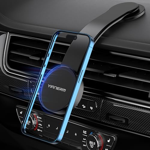 Phone Mount for Mag-Safe,Phone Car Mount Holder with Sticky Adhesive Universal Magnetic Phone Holder for Car,Bendable Memory Alloy Car Cradle,Compatib