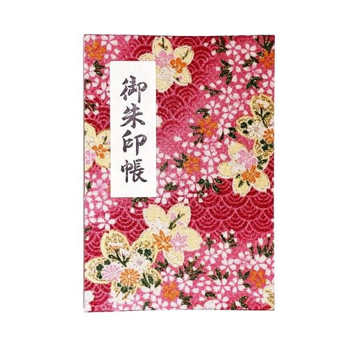 御朱印帳 集印帳 朱印帳 透明 カバー付 人気 ちりめん ピンク カバー付き 幅12.5×長さ17.5cm 40ページ 蛇腹式 2025 1321 陣屋
