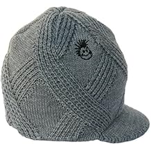 Born to Love Knuckleheads Gray Boys Baby Visor Beanie Hat with Stripes Detail