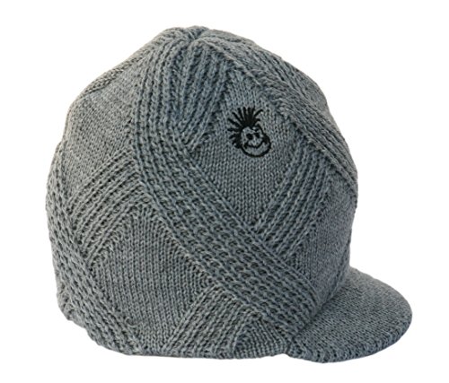 Born To Love Knuckleheads Gray Boy's Baby Visor Beanie Hat With Stripes Detail L #TOP21
