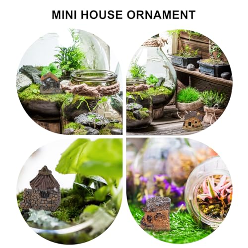 Mini casas de resina Gadpiparty con 8 piezas para decoración de jardín de hadas 7