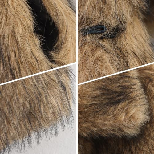Chaleco de pieles sintéticas corto de invierno con cuello solapa 4