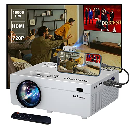 Ysametp Mini Vidéo-projecteur Portatif,720P Native Projecteur Video Supporta 1080P Full HD, Videoproiettore Portatile di Film, Video projecteur portatif Compatibile Con USB/HDMI/VGA/AV