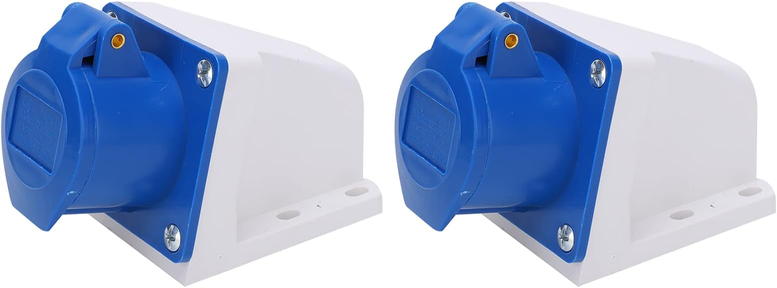 Single‑Phase Industrial Power Socket, Explosion-proof 3 Hole Industrial Power Socket -aging - with White Bottom Box for Industrial