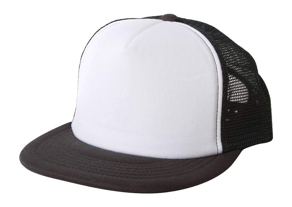 Retro Foam & Mesh Trucker Baseball Hat, Black/ White