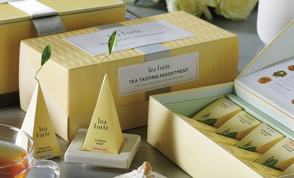   Sampler, 20 Pyramid Infuser Bags, Premium  Gift Set | Assorted  Presentation Box, 2 of Each Blend, Individually Wrapped, Giftable Presentation Box for  Lovers thumbnail