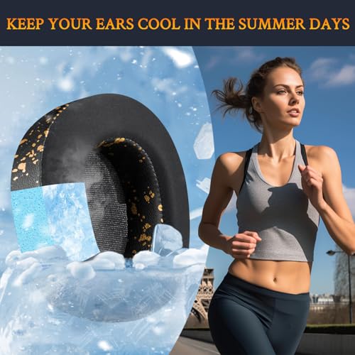 Image of SOULWIT Cooling-Gel Replacement Earpads for Steelseries Arctis Nova Pro Wireless /Arctis Nova Elite Headphones, Ear Pads Cushions with High-Density Noise Isolation Foam, Added Thickness - Black Gold