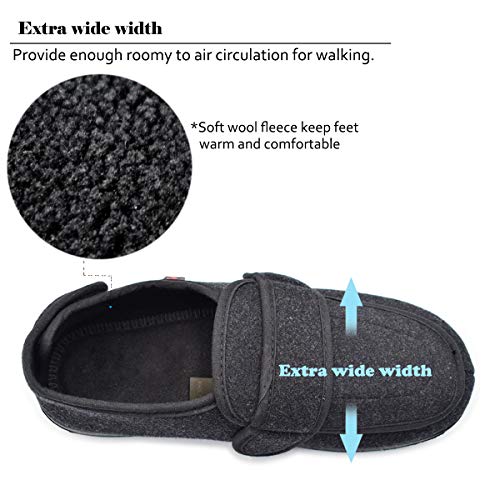 Women’s Wide Width House Shoes with Memory Foam Support Swollen Feet Edema Relief Cozy Outdoor Sole Diabetic House Slippers for Elderly Plantar Fasciitis2