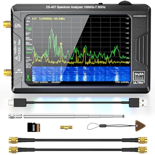 TinySA Ultra+ ZS407 Spectrum Analyzer, 100kHz–7.3GHz
