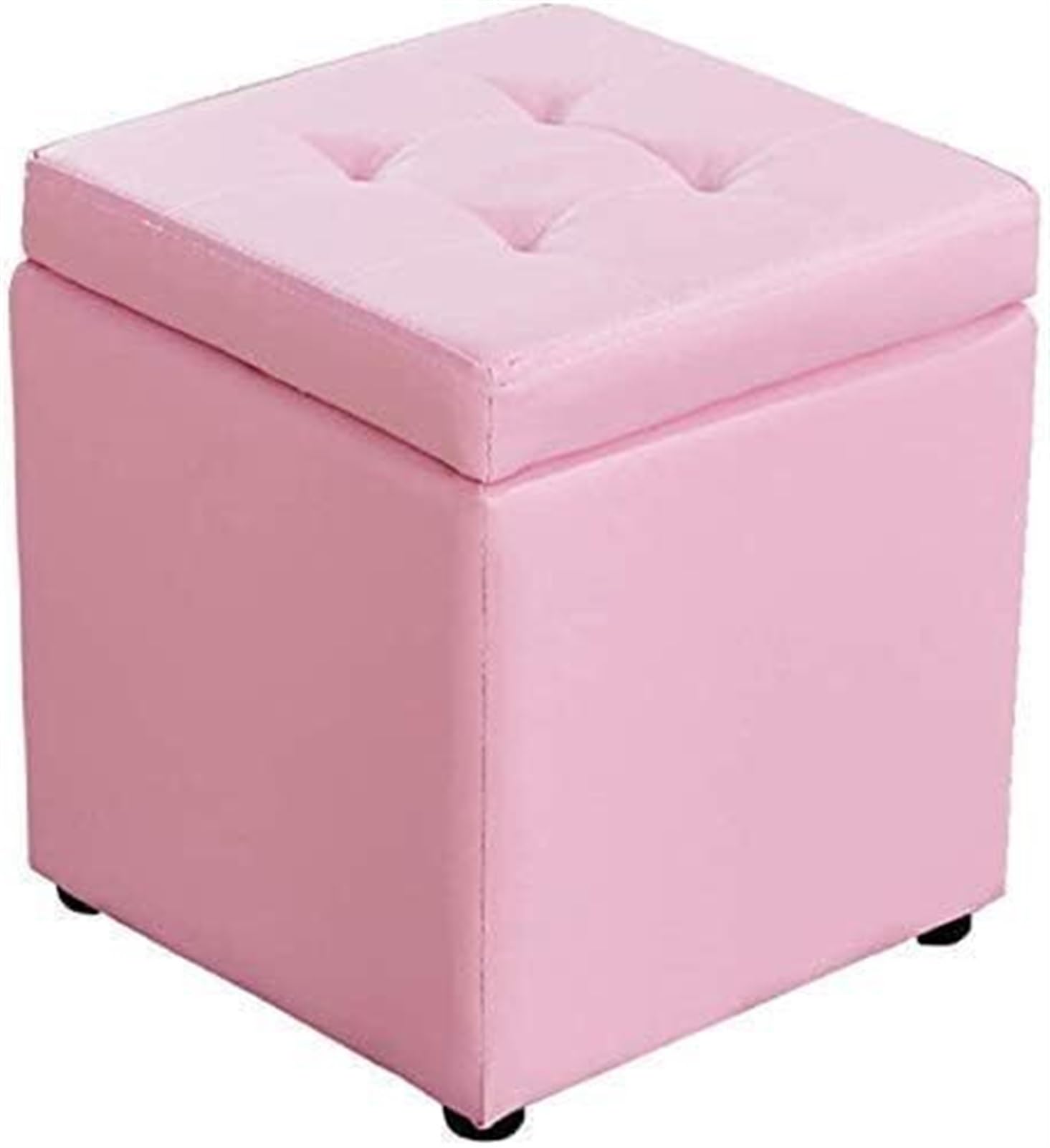 Tabouret ottoman pouf cube repose-pieds en similicuir 30x30x35cm de salon
