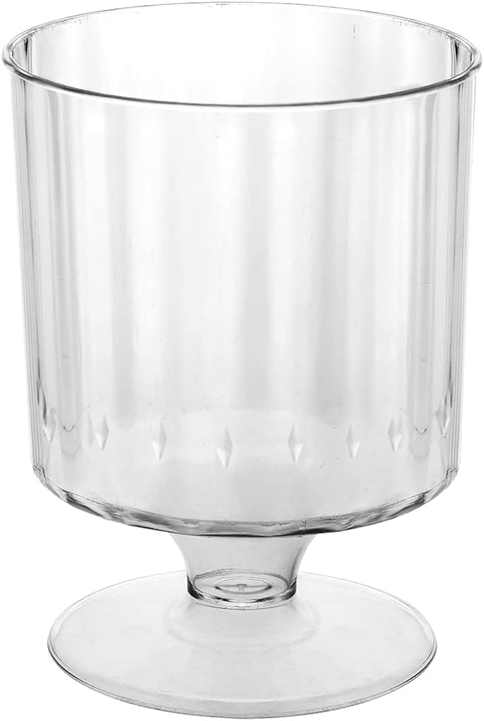 one pack is damaged Party Essentials Deluxe/Elegance One Piece Hard Plastic 8-Ounce Wine Glasses, 10-Count, Clear