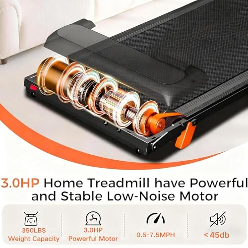 Image of BARWING Foldable Incline Walking Pad 3.0 /3.5 HP Treadmills for Home, 7.5 /8.5 MPH Under Desk Treadmill with Handles, Foldable Treadmill with Quiet Brushless, 330 LBS Weight Capacity
