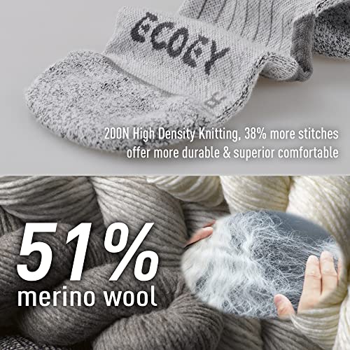 ECOEY Light Weight Merino Wool Athletic Running Socks for Men and Women 4 Pairs4