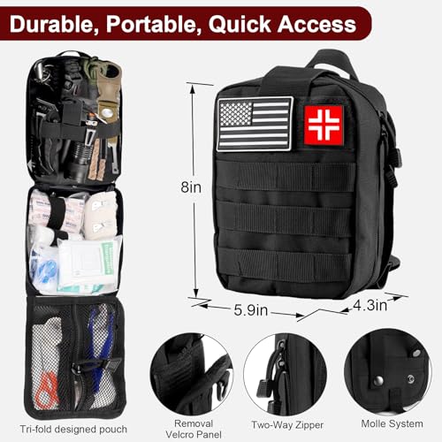 Gifts for Father's Day Men - 118-in-1 Survival Kits - Military-Grade Survival Gear for Outdoor Adventures, Disaster Preparedness, Car/Home/Office Emergency Kit with First Aid Supplies - Image 3