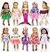 ebuddy 10 Sets Fashion Doll Dress Clothes and Accessories for 18 inch American Girl Doll,Most 18 Girl Dolls