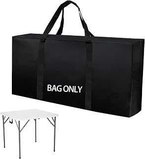 Folding Card Table Storage Bag, Large 35" L x 18" H x 4" W Waterproof Bag for Square 34" Folding Table 600D Heavy Duty Foldable Table Carry Bag, Black
