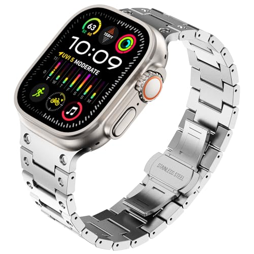 KADES for Apple Watch Band 38mm 40mm 41mm, iwatch Metal Link Bracelet Band for Apple Watch SE2022 SE Series 9 8 7 6 5 4 3 2 1 (Silver)