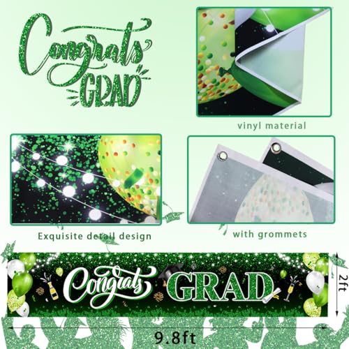 Image of 2026 Graduation Decorations-Congrats Grad Yard Sign Banner Decoration for Class of 2026 Graduation Party Supplies(Green and Black)