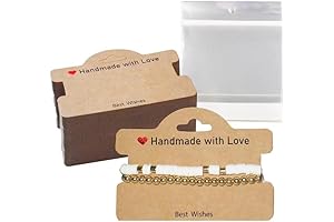 104 Sets Bracelet Packaging for Small Business, Personalized Jewelry Display Cards with...