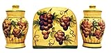 Sonoma Grape Hand-Painted Ceramic Kitchen Salt & Pepper Shakers with Napkin Holder Set, 82528-1 by ACK