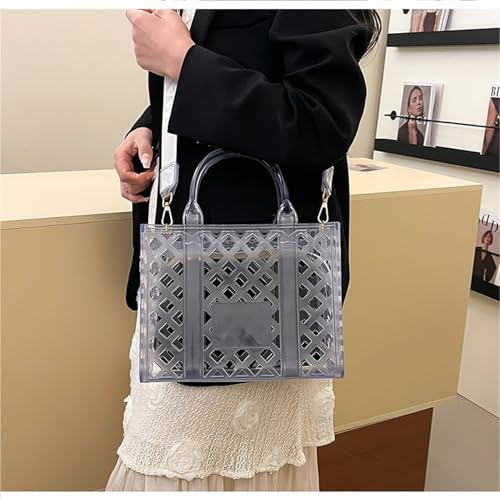 Small Transparent Jelly Bags Jelly Purses Women's Crossbody Bag Clear Shoulder Bags for women PVC Handbags(Clear)2