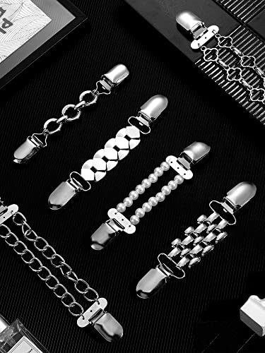 Image of Hicarer 6 Pieces Vintage Shirt Dress Cardigan Clip, Waist Clip for Women, Sweater Shawl Brooch Jacket for Clothing