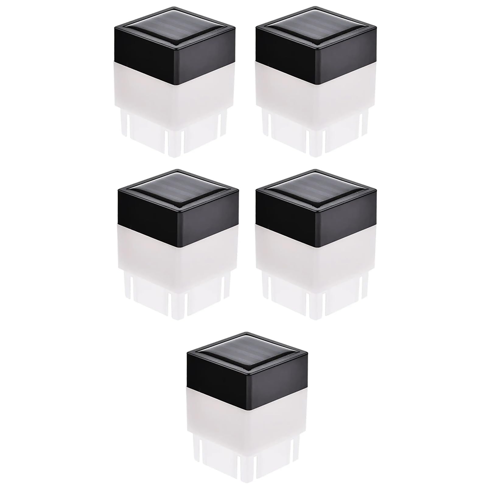 TopHomer 5PCS Outdoor Modern Post Light, 5x5cm Solar Post Cap Lights, Outdoor Glass LED Fence Cap Light, Waterproof Fence Deck Cap Light for Flat Surface Patio Garden Decoration (Yellow)