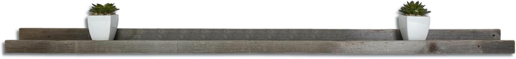BARNWOODUSA 60 Inch Floating Picture Ledge Wall Shelf, 5 Foot Extra Long & Narrow, Reclaimed Wood for Photos, Hardware not Included, Weathered Gray