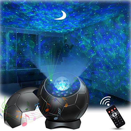 Galaxy Light Projector for Bedroom, USB Star Projector with Bluetooth Speaker & Voice Control for Game Room/Home Decor, Night Light Projector with Remote and Timer for Sleep Helper. Figurine Lamps.