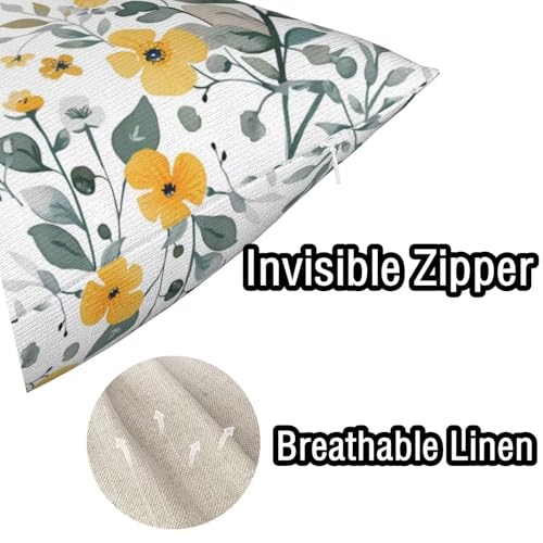 Taie oreiller carré jaune 70x70 cm, solution pour raviver un canapé - 5
