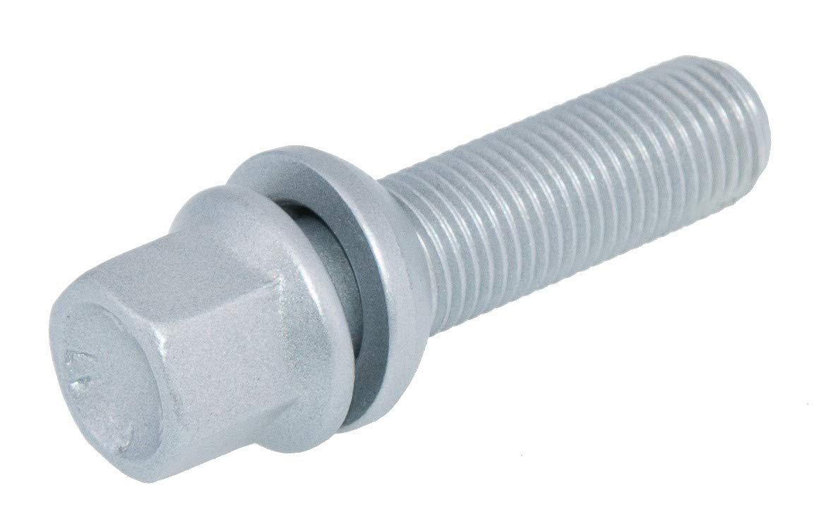 Levando 20 sztuk 2-częściowy zestaw śrub do kół, M14 x 1,5, długość trzonu z kulkami R13, ruchome D = 26 mm SW17 – zestaw sworzni kół pasuje do modeli Audi A, VW Golf, Passat, Polo, UVM, kolor srebrny
