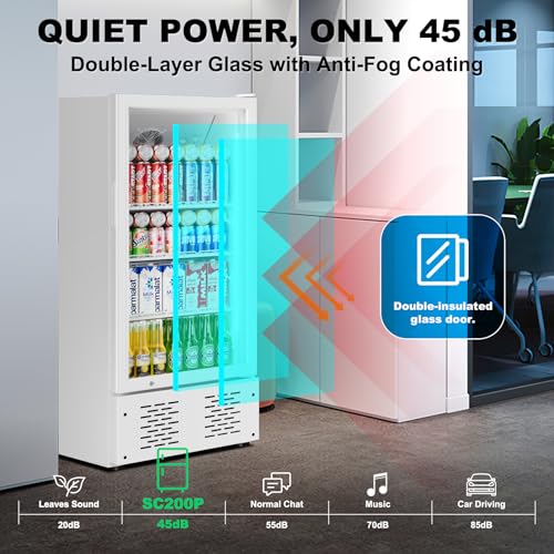 ECEVT 6.5 Cu.Ft Commercial Beverage Refrigerator Glass Door Drink