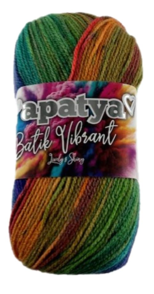 Rainbow Papatya Batik Vibrant Double Knitting 100g Ball (1, 05V)