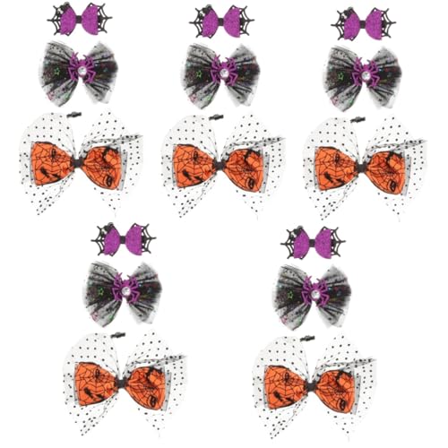 Barrettes Halloween Healvian avec nœud et araignée pour coiffure festive gothique x15
