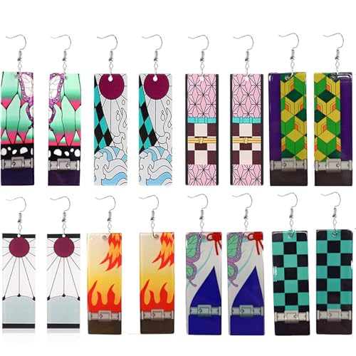 8 Pares Demon Pendientes Mujer，Demon Pendientes，Aretes