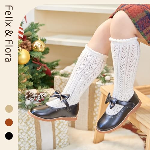 Image of Felix & Flora Toddler Little Girl Princess Dress Shoes-Mary Jane Flats for Girl Party School Shoes