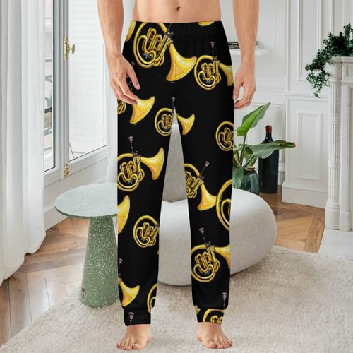 French Horn Pajama Pants Men Pj Bottoms Sleepwear Lounge Pant2