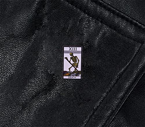 Image of Death Skull Skeleton Metal Enamel Badge Brooch Pin Brooch Pins Enamel Lapel Pin Punk Cute Brooches Decoration Pin Jewelry Accessories