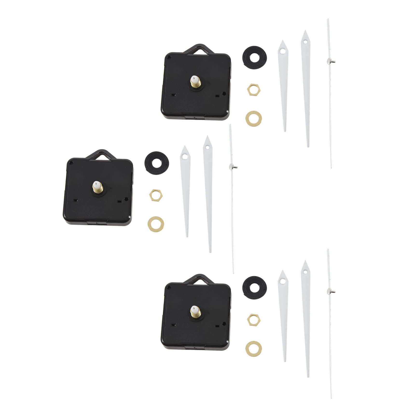 Hndhbfgrt 3X Quartz Clock Movement Mechanism DIY Repair Parts + White Hands